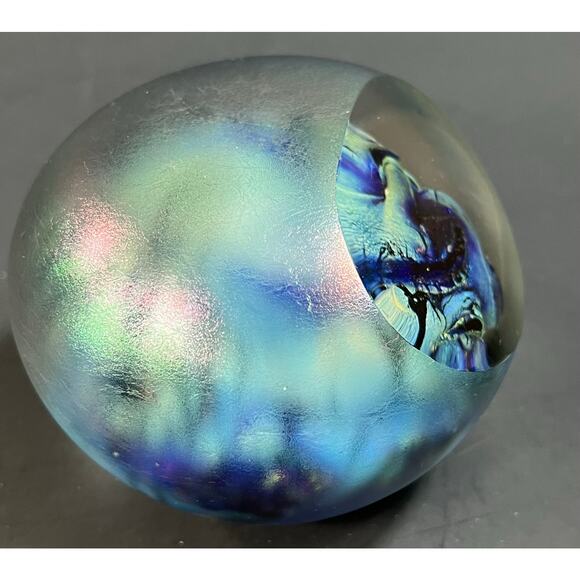 1989 Mark Wells Art Glass Paperweight Vintage - Picture 9 of 15